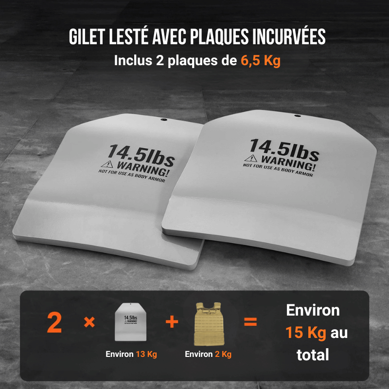 Gilet Lesté avec Plaques Tan