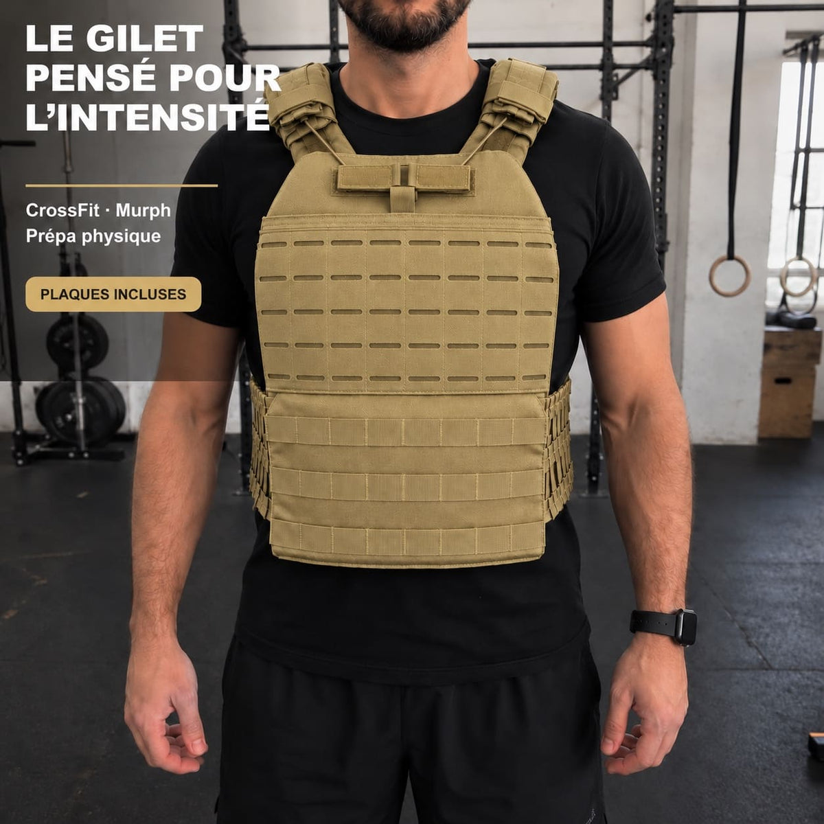 Gilet Lesté avec Plaques Tan