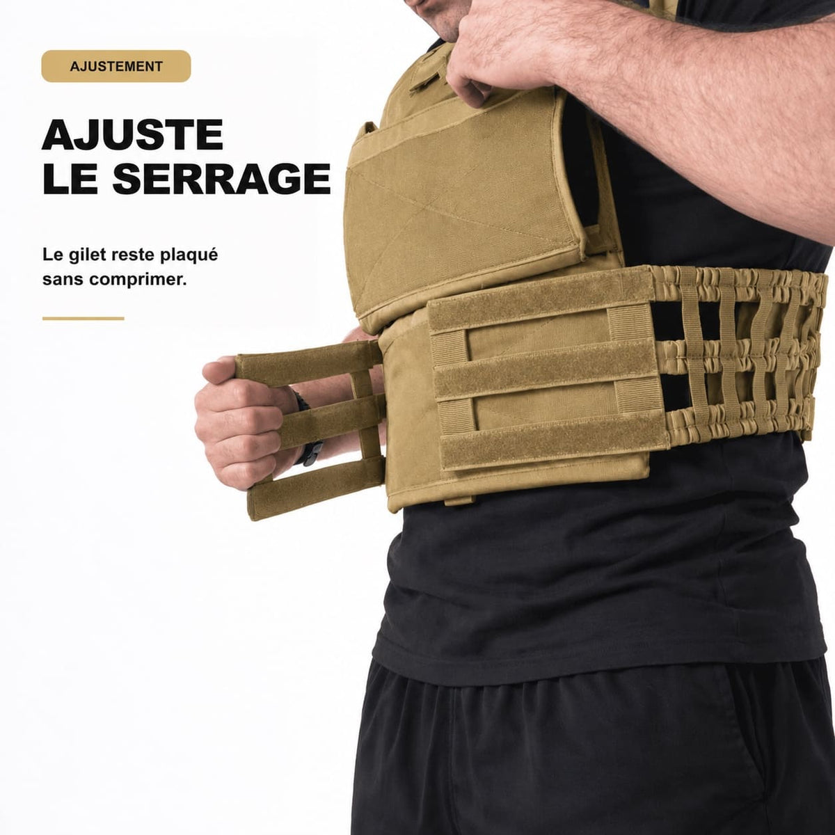 Gilet Lesté avec Plaques Tan