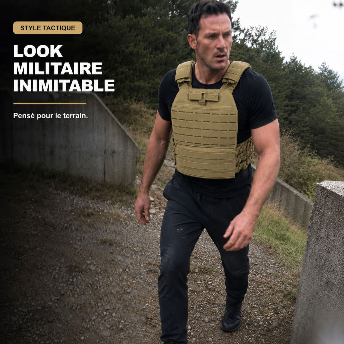 Gilet Lesté avec Plaques Tan