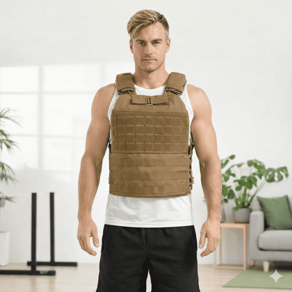 Gilet Lesté avec Plaques Tan