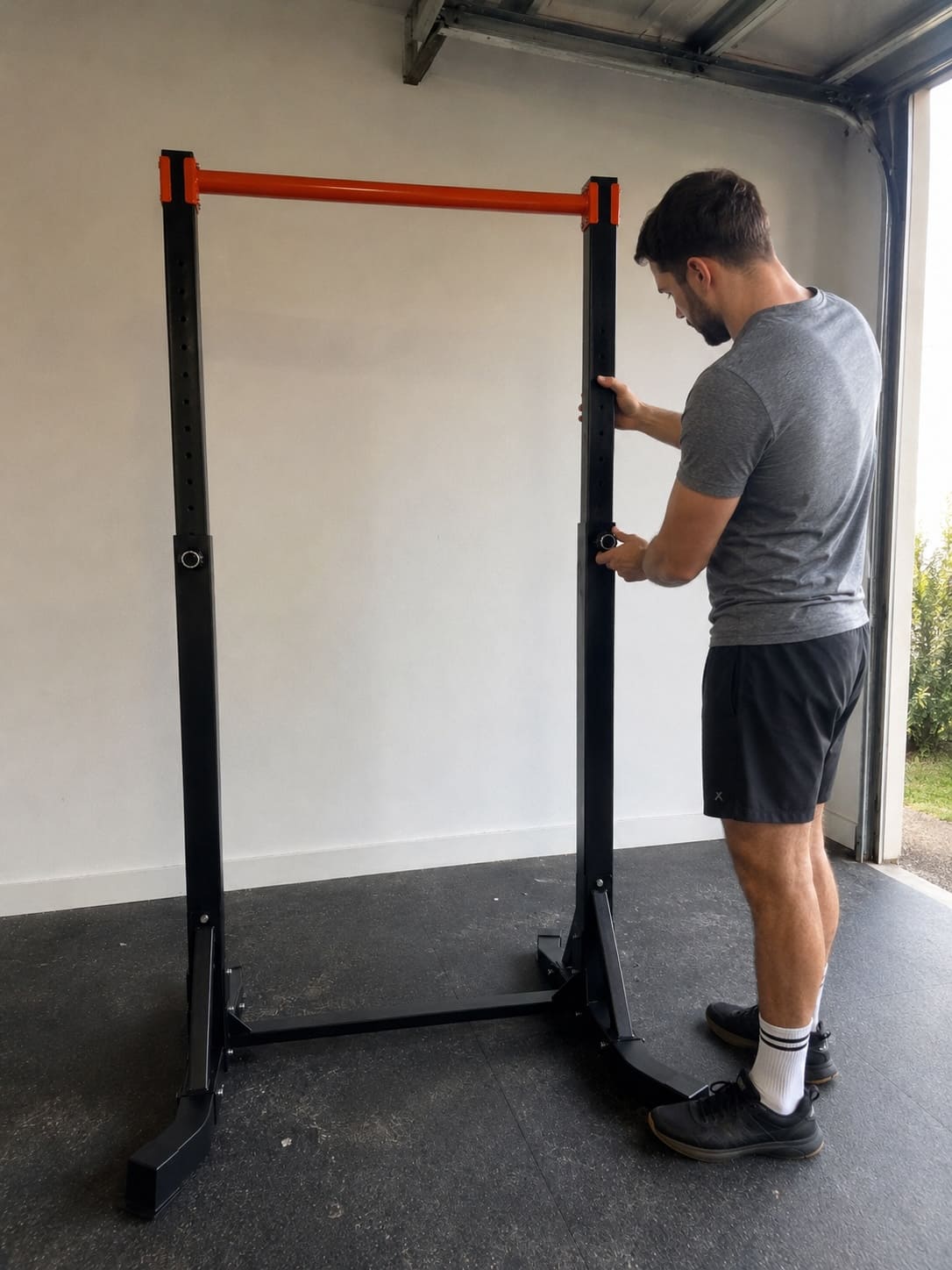 barre de traction autoportante reglable en hauteur